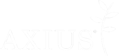 White Axius leaf logo